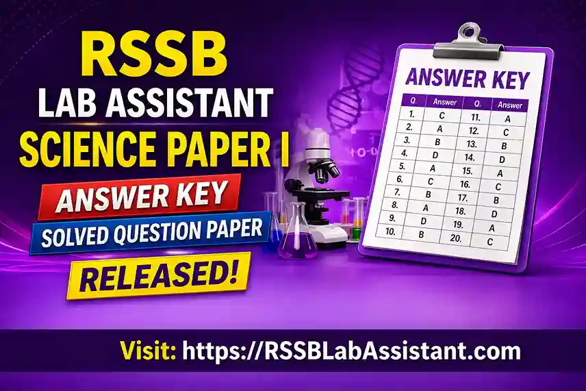 Rajasthan Lab Assistant Science Paper 1 Answer Key 2026 PDF Download in Hindi, Complete Solved Question Paper