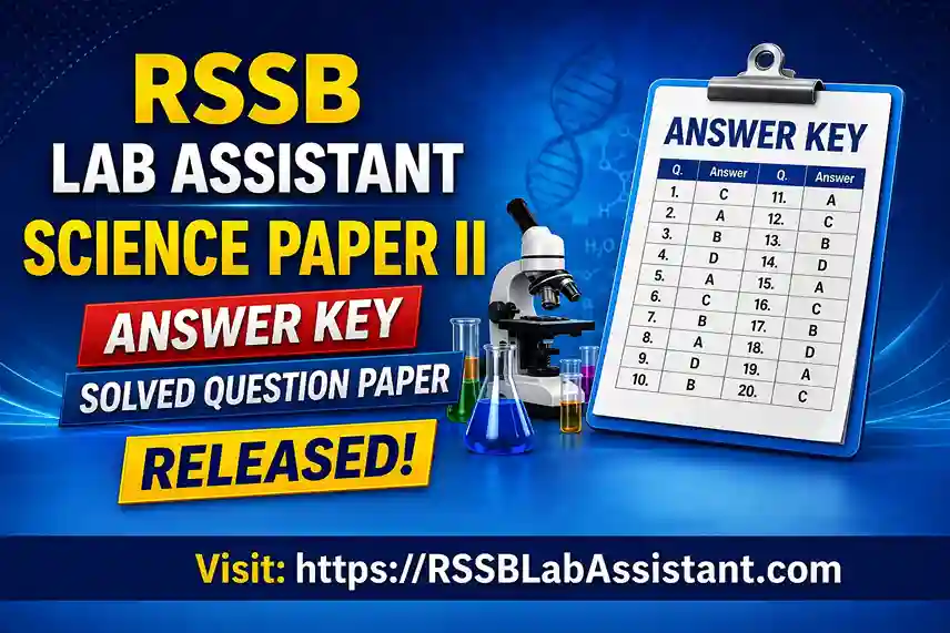 Rajasthan Lab Assistant Science Paper 2 Answer Key 2026 PDF Download in Hindi, Complete Solved Question Paper